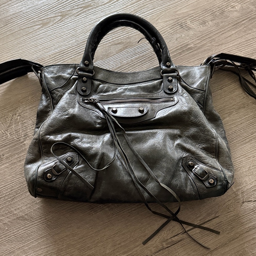 Balenciaga Black City Shoulder Bag